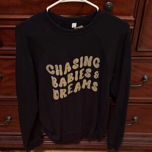 Black Sweatshirt with Graphic Text
